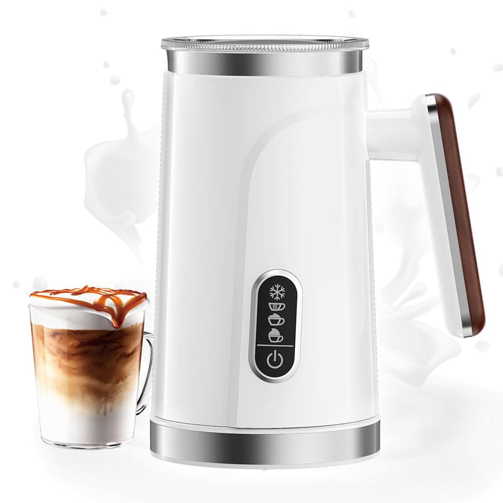 Elektryczny spieniacz do mleka z automatycznym wyłączaniem i cichą pracą, wyjmowany parownik ze stali nierdzewnej 500 W do listew, cappuccino, macchiatos