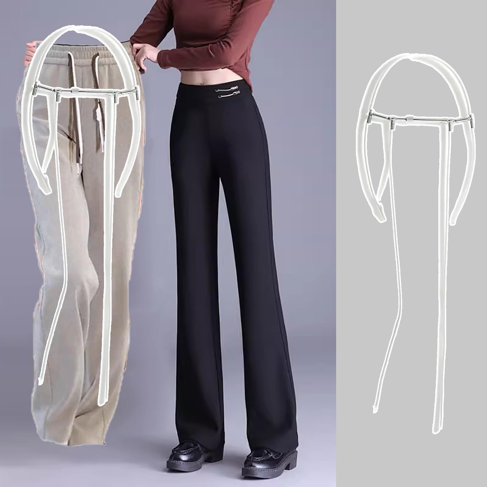 HCZKIUJY Mannequin Clothing Foam Rod Pants Hanger for Men and Women, Metal Mannequin Hanger for Displaying Pants, Swingable Hanger Wall Mounted Boutique Store