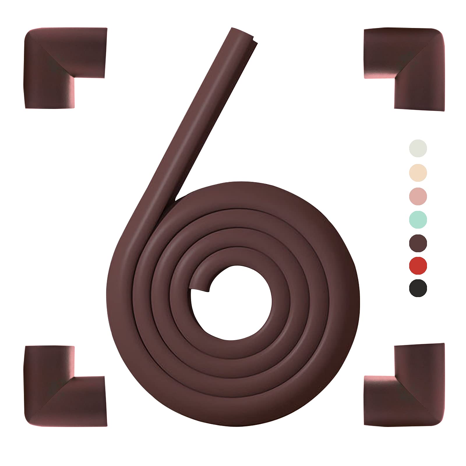 FozobaiyBaby Corner and Edge Protectors, Table Edge Guard for Kids Safety, Suitable for Coffee Table, Desk, Furniture, Fireplace Counter (Brown)