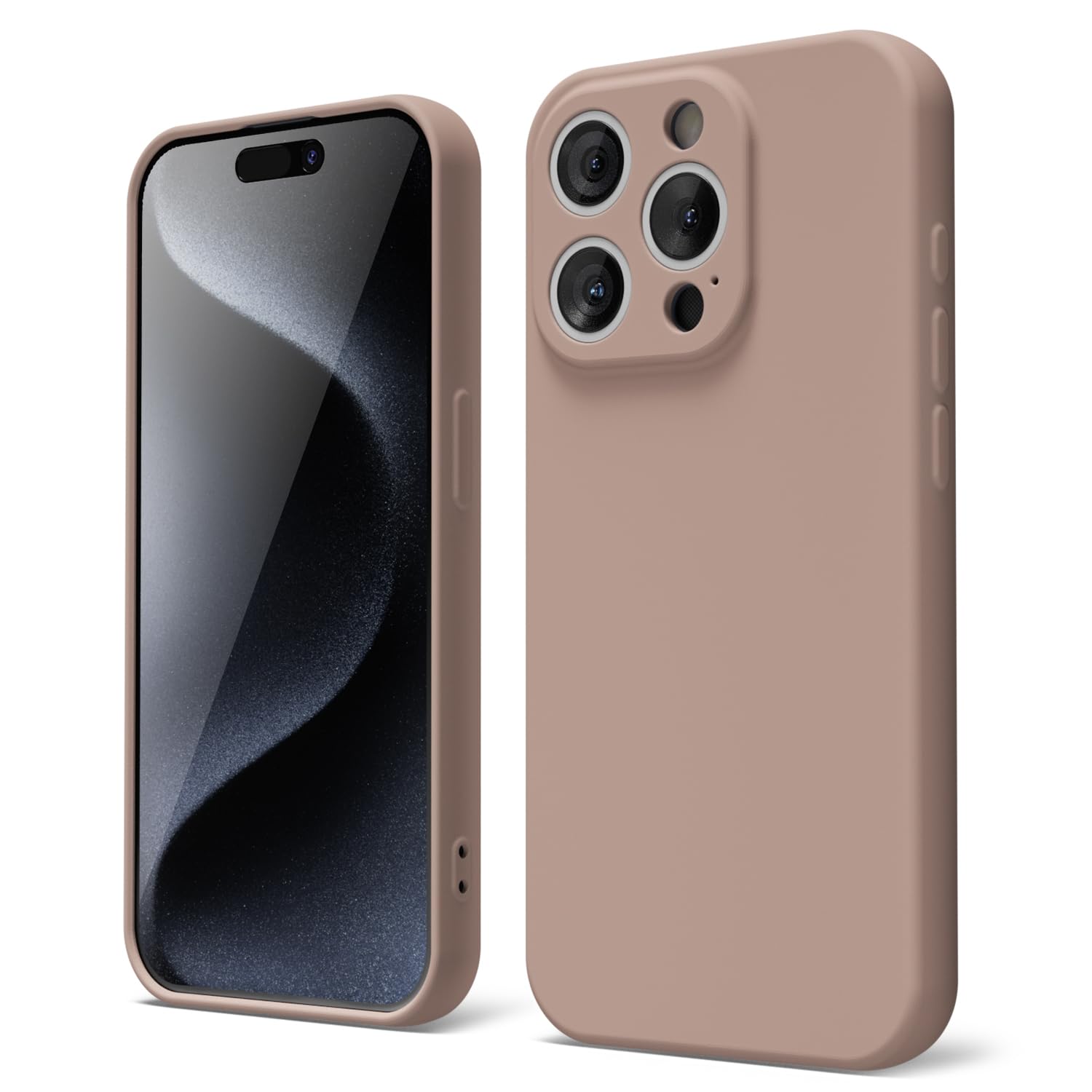 oakxco for iPhone 16 Pro Max Case Liquid Silicone, Soft Rubber Gel Elegant Aesthetic Basic Simple Cover, Cute Thin Slim TPU Matte Solid Color Plain Smooth Case for Women Girl, Light Pink — view 1672