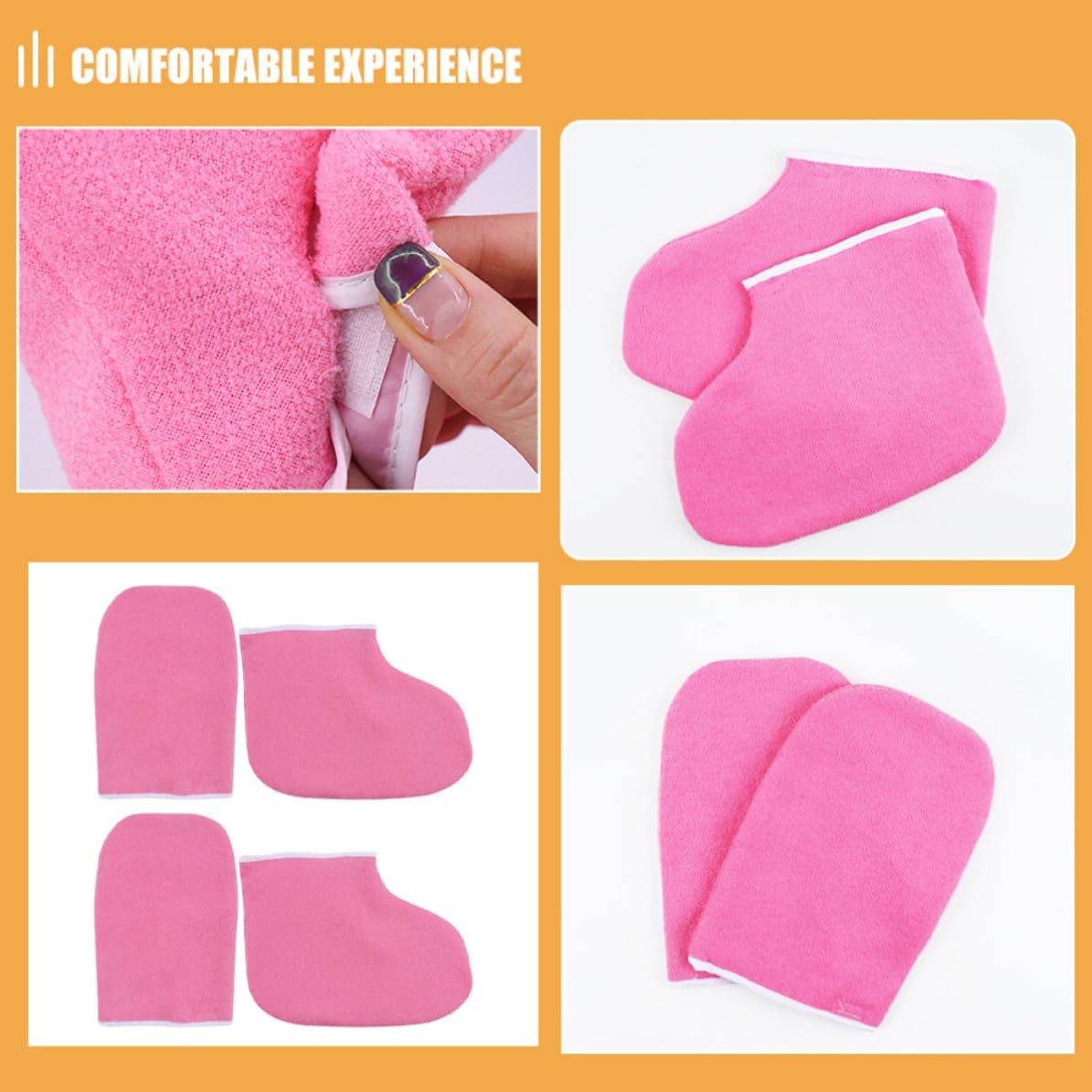 Paraffin Wax Gloves for Hand and Foot Spa, Moisturizing Thermal Gloves Polyester Material, Versatile Use for Nourishing Care in Professional Salons and Home Use