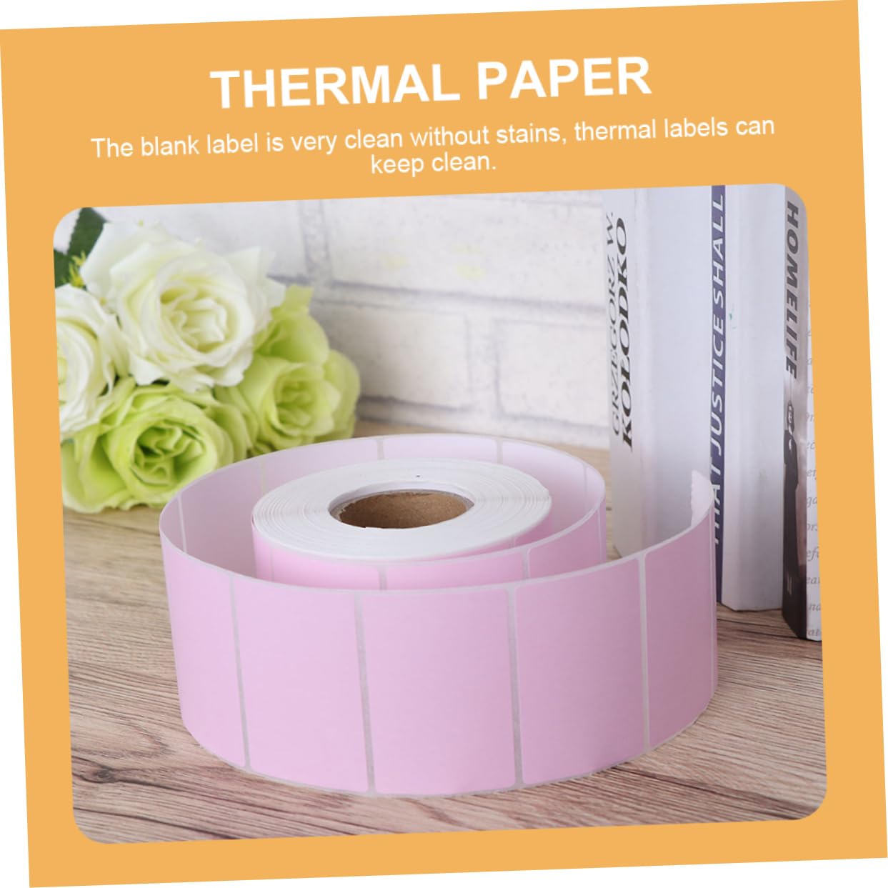 SHINEOFI Etichette per Etichettatrice in Carta Termica Rosa 60x40mm, Autoadesive e Resistenti All'acqua, per Pacchi Spedizione 2 Pezzi da 800 Etichette