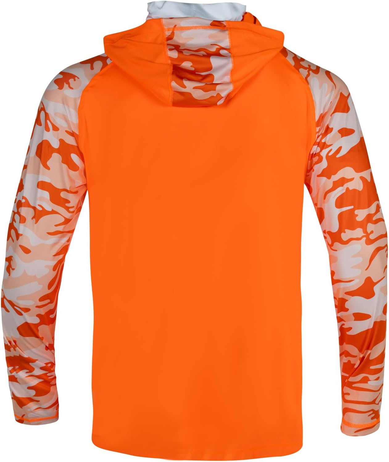 Men's High Visibility Safety Long Sleeve T Shirts with Hood,UPF 50+ Construction Work Camo Fishing Shirt Hoodie - Image 4