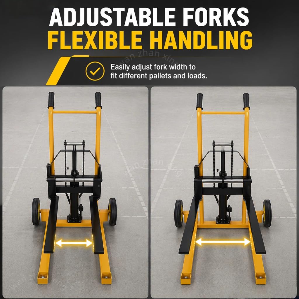 Elevador Manual de Carga de 200 kg - Carretilla Elevadora Compacta Y Ligera de Acero con Altura de 900 mm, Transpaleta de Bomba Hidráulica para Almacenes Y Talleres