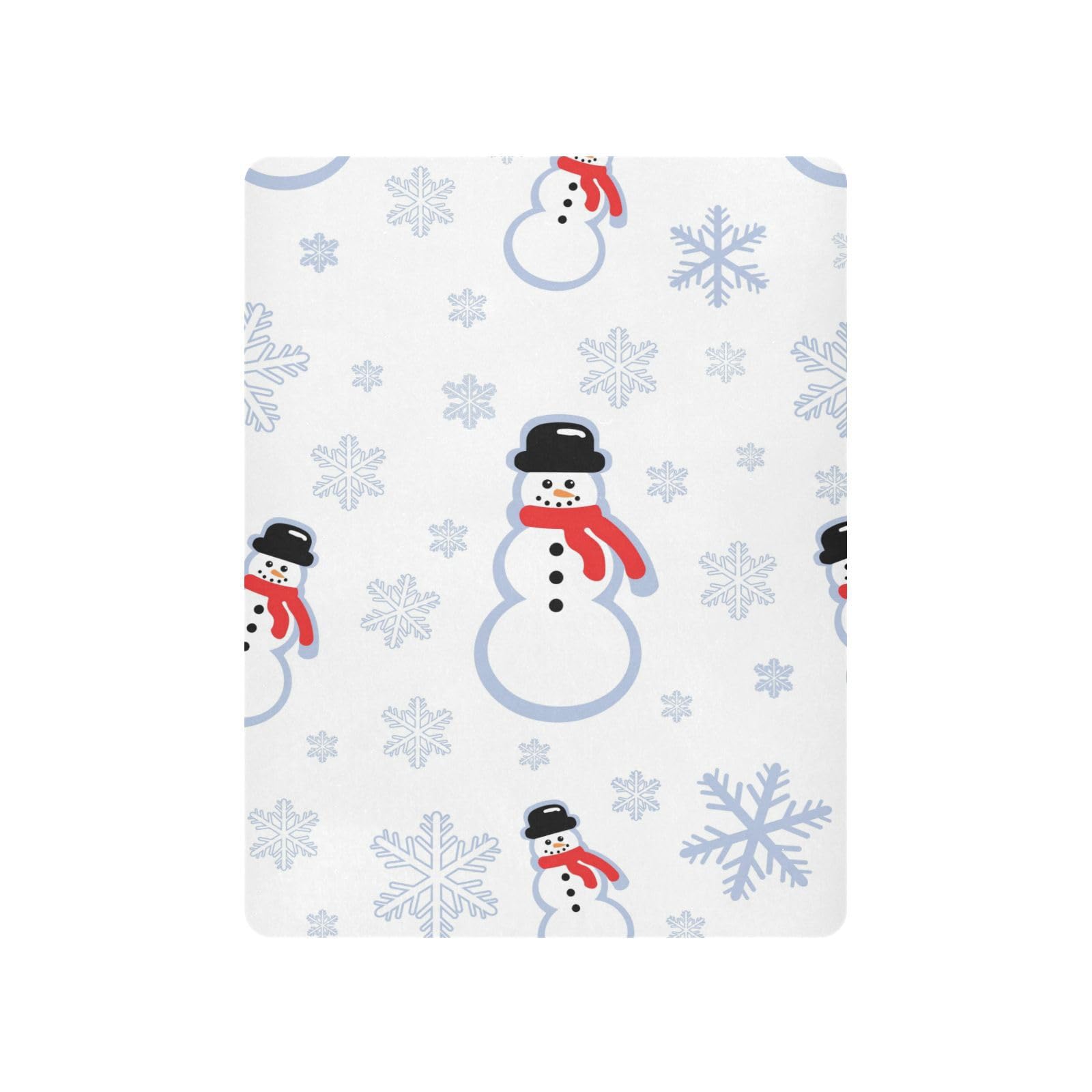 Moudou Christmas Snowman Playard Sheet for Boy Girls, Soft Breathable Fitted Toddler Sheet for Standard Playard Bed Mattress, 39 x 27 x 5 Inch