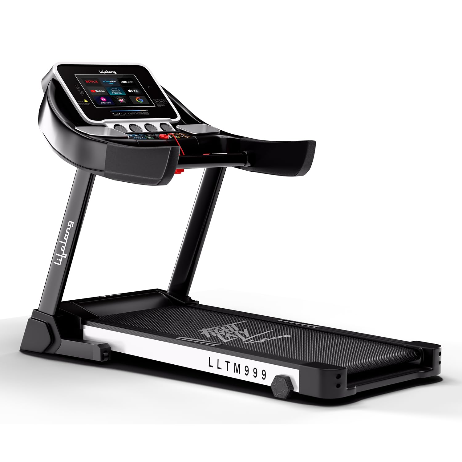 Lifelong Treadmill for Home - 6 Hp Peak Motorized Treadmill, 6 Level Manual Inclines, Max Speed 14 Km/Hr - Heart Rate Sensor, Bluetooth Speaker,10Inch Touch Screen, Fitshow App Max Weight 120Kg-image-4