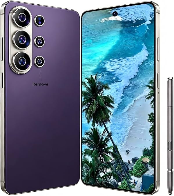 Teléfono desbloqueado i26 Ultra, teléfono Android 5G desbloqueado, smartphone global | Celular desbloqueado global; almacenamiento 16+1024GB; cámara 108MP+72MP; batería 5000mAh; pantalla HD de 6.99 pulgadas (Púrpura)