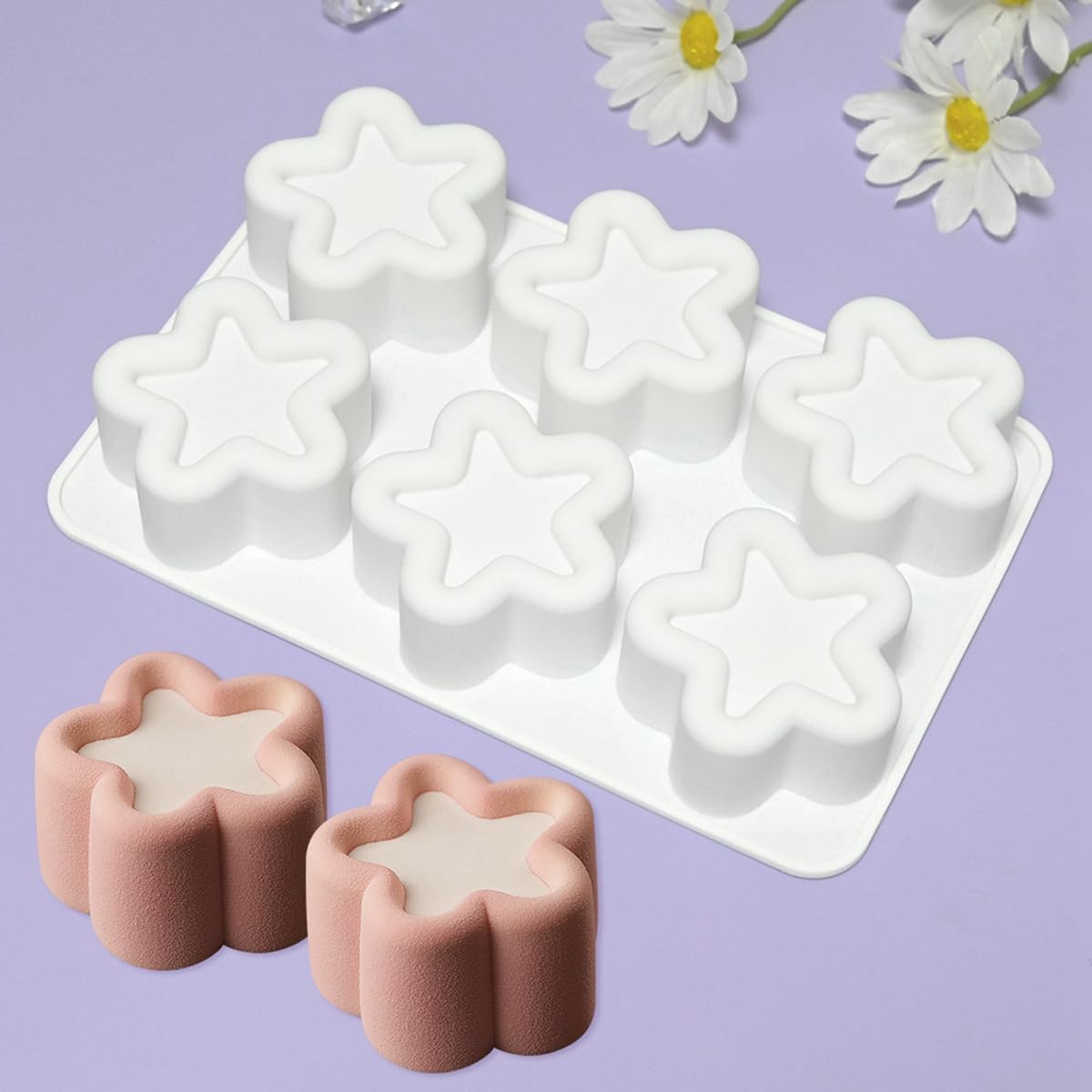 mostsom Star Shaped Mousse Silicone Molds Chocolate Cake Mould Dessert Baking Form Cake Decorating Tools (C_ Star)