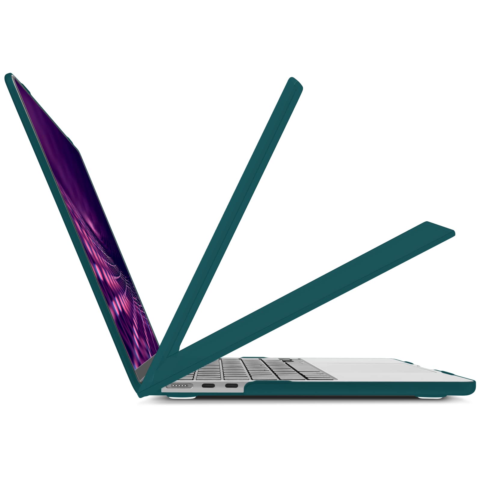TECOOL Cover compatibile con MacBook Air M4 M3 M2 13,6 Pollici 2022 2024 2025 (A3240 A3113 A2681), Custodia Rigida Protettiva Sottile in Plastica e Copritastiera UE, Turchese Profondo