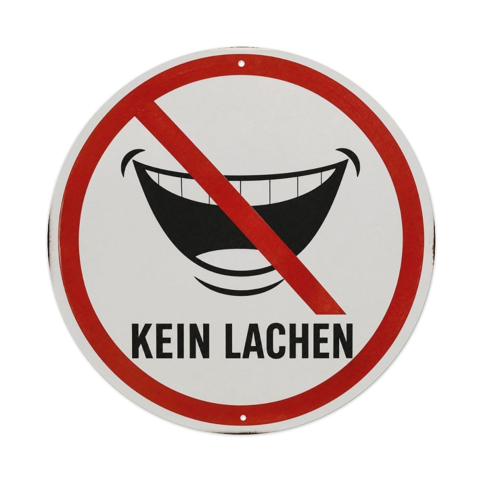 Olyhtr 8X8inch Classic Style Traditional Typography German Lachen Laughing Public Metal Tin Sign