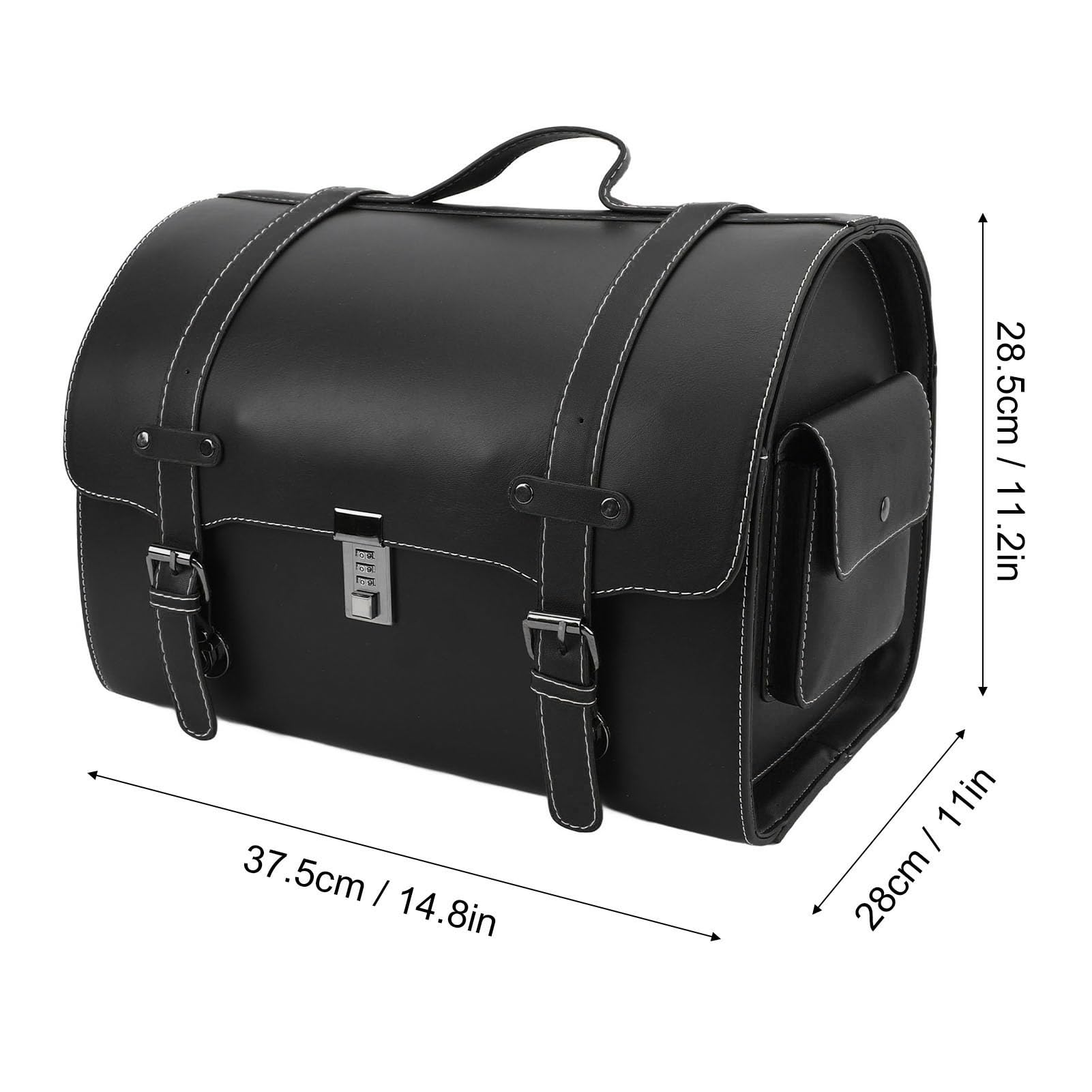 Tbest Heckbeutel Wasserfest 29,5 L Heck -Trunk -Gepäck mit Kombinationschloss für Scooter -Elektrofahrzeuge, Stilvolles Design (BLACK)