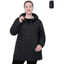 Plus Size Packable Puffer Jacket,Womens 1X-6X Water-Resistant Lightweight Hooded Winter Coat Exclusively for Plus Size