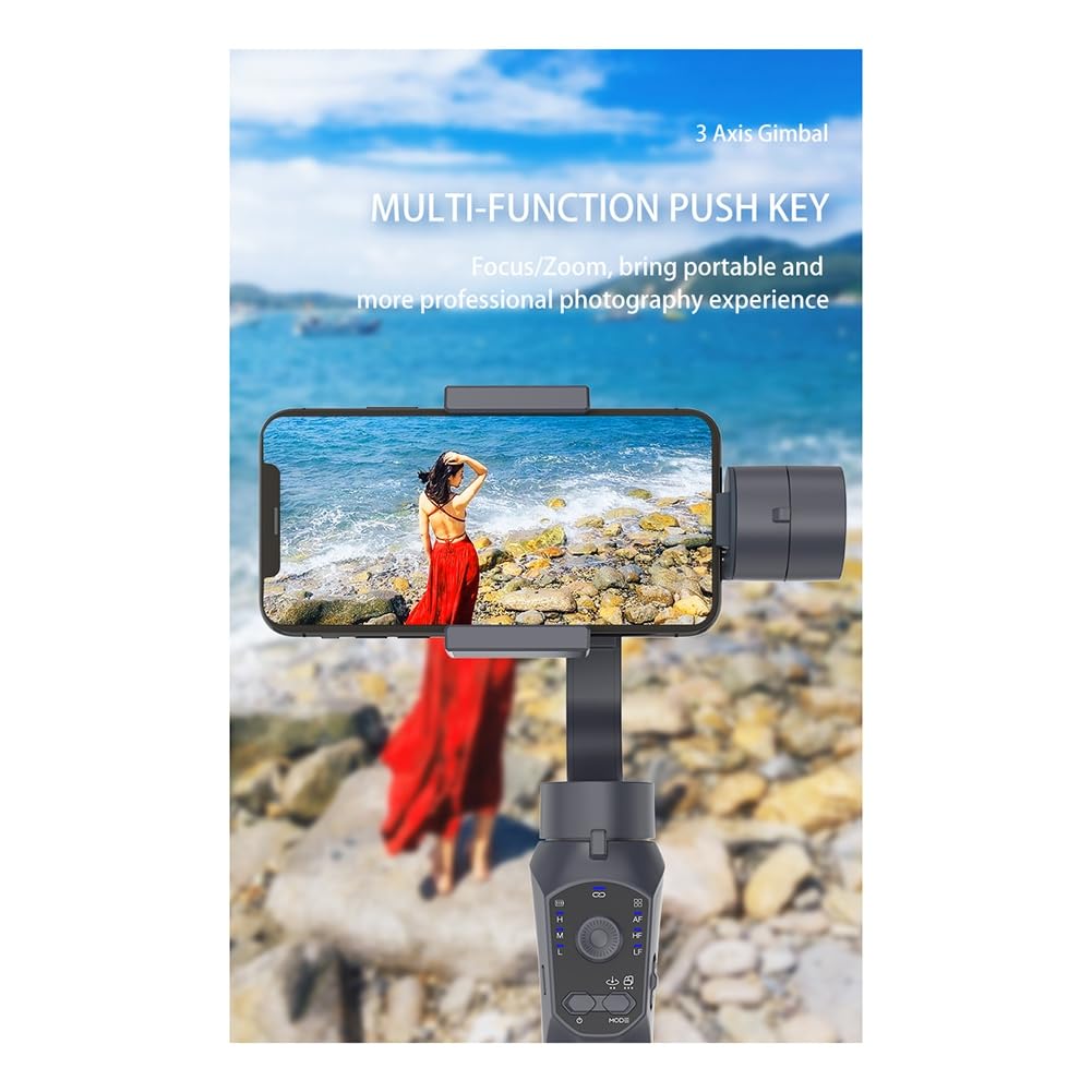 Estabilizador de Cardán de 3 Ejes para Teléfonos Inteligentes, Seguimiento Compatible con Aplicaciones, Zoom con Rueda, Automática de Fotografías Panorámicas