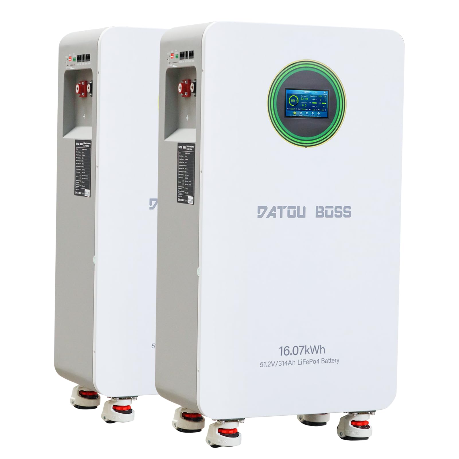 DATOUBOSS 2 batteries LiFePO4 48 V 314 Ah 16,07 kWh, 200 A BMS, RS485/CAN