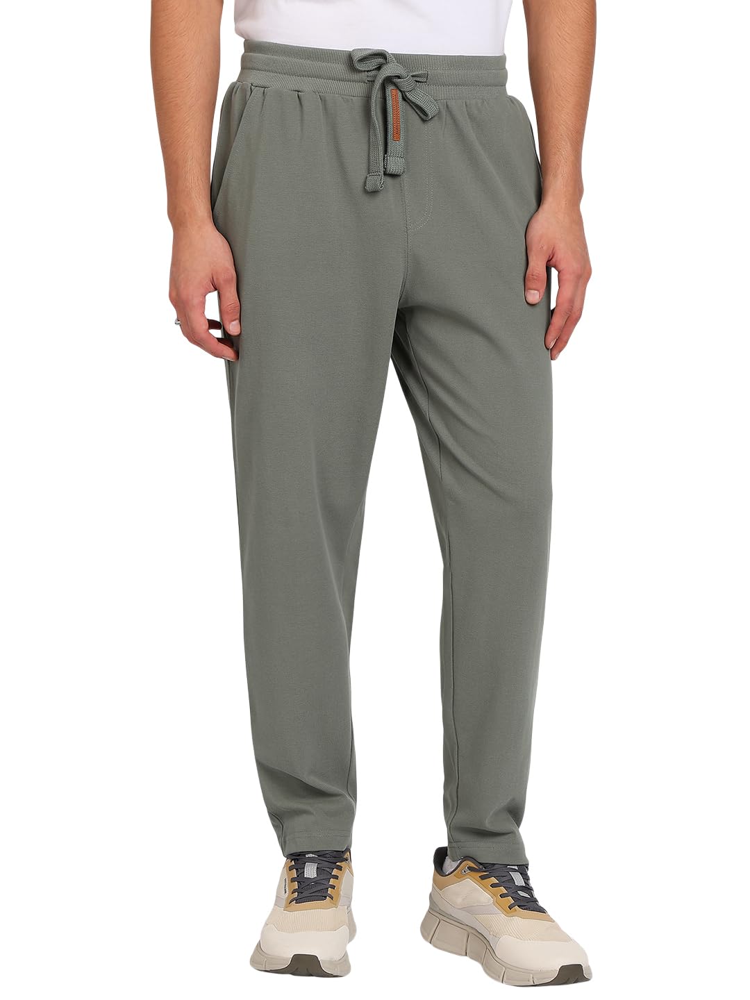 Alan Jones Clothing Men's Relaxed Fit Knitted Track Pants | 3 Pockets | Drawstring Waist | Cotton Rich Solid Casual Joggers | Sizes S-3XL-image-32