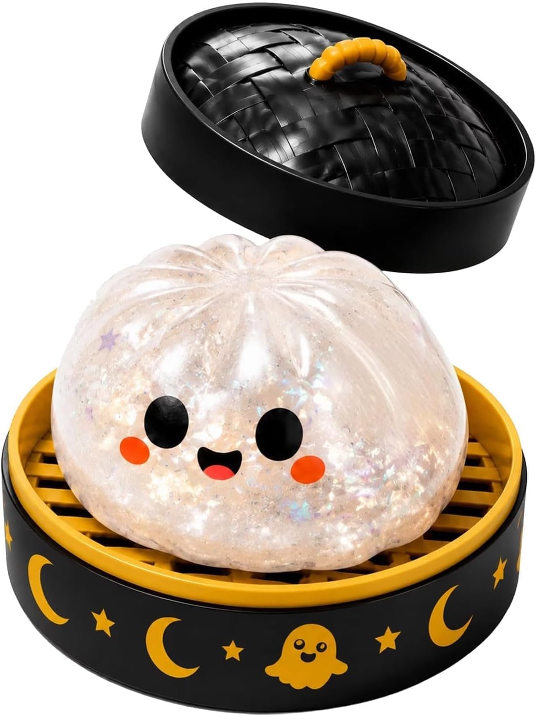 Halloween Steamed Bun Stress Toys with Steamer Basket Relief Fidget Surprise Gift for Adults, B