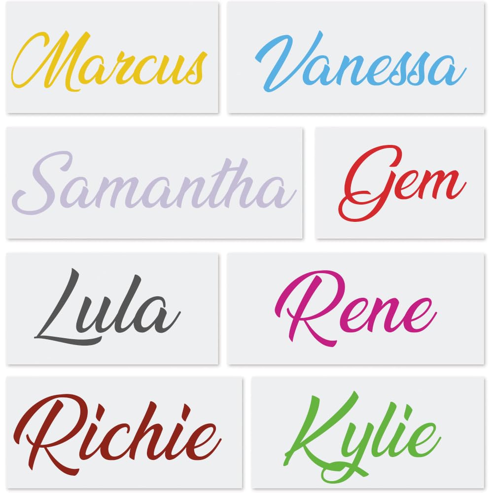 Refresh Rain Various Personalised Vinyl Name Stickers – 3Cm Height | Beautiful Colour Options | Custom Labels For Weddings, Glasses, Boxes, Wine Bottles & Gifts