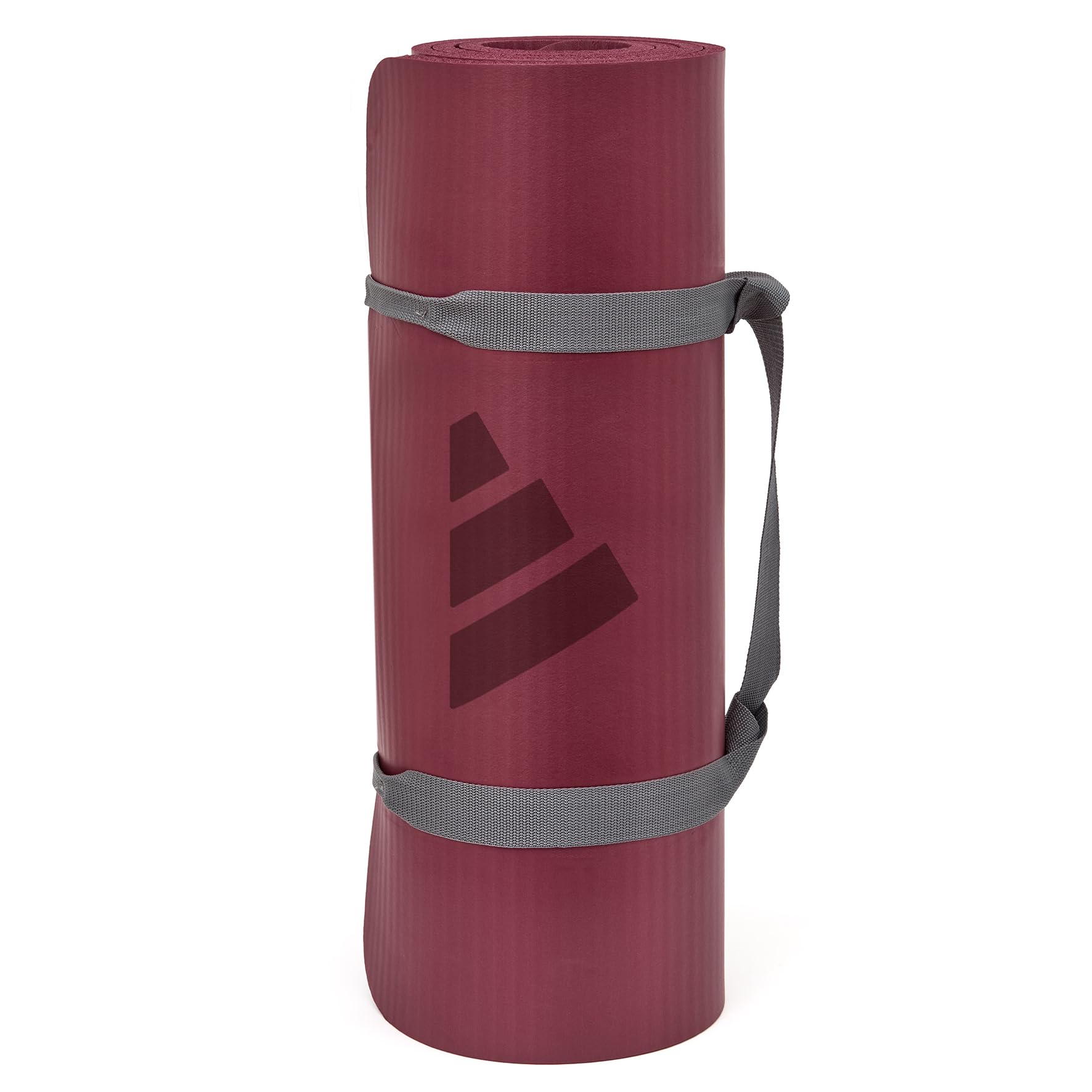 adidas Pilates-Matte | NBR-Schaum, gerippte Oberfläche, 2-in-1-Tragegurt als Dehnhilfe – ideal für Pilates und Yoga zuhause