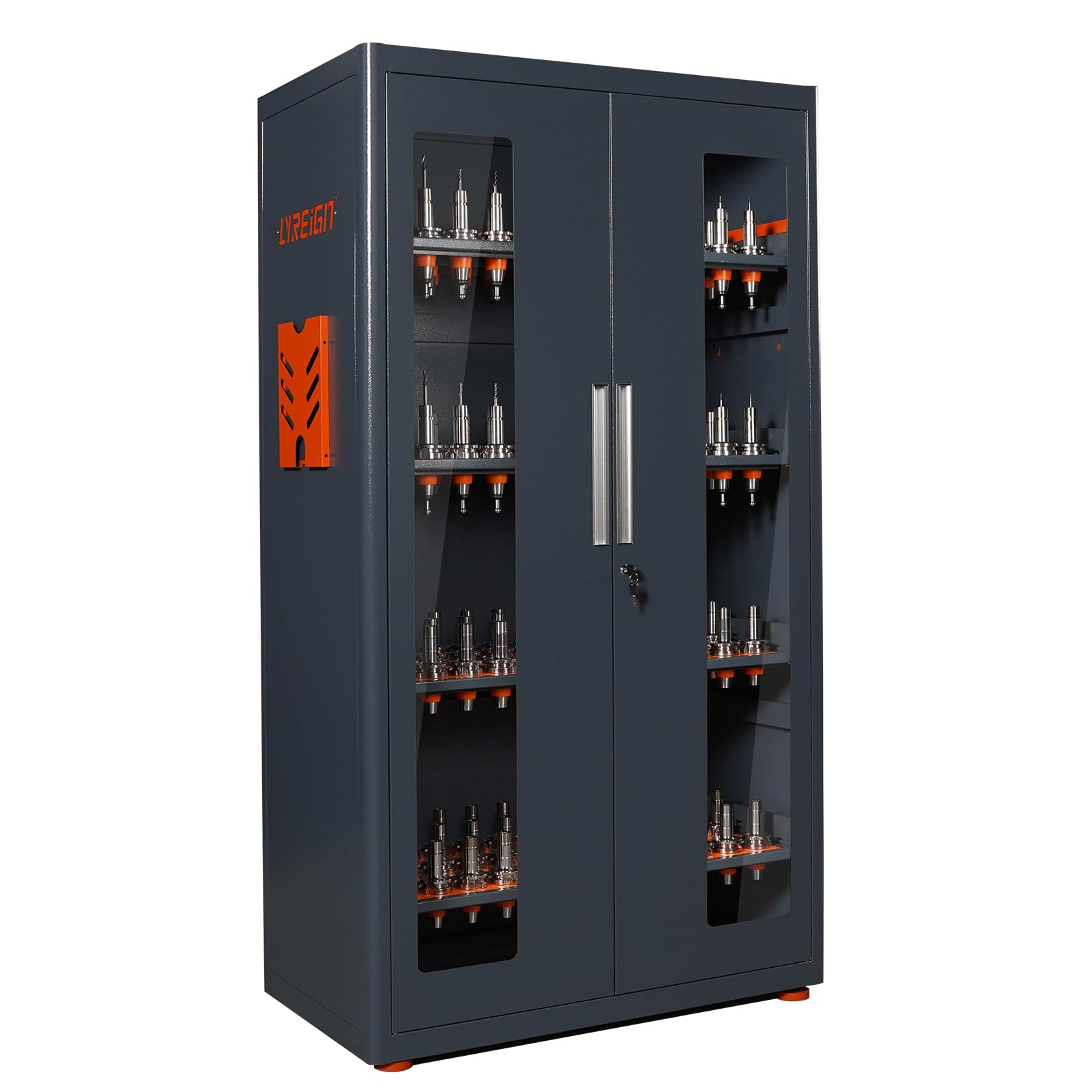 LYREIGN Large Capacity CNC Tool Holder Keeper with Lock, CNC Tool Holders Chests Cabinets Organizers, CNC Tool Storage Rack for Storehouse Factory Garage