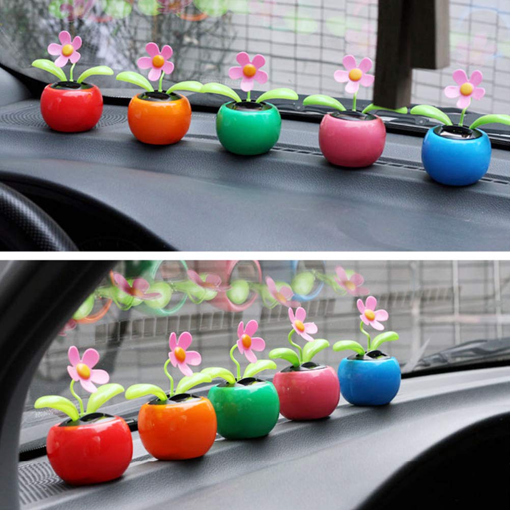 4 pezzi di fiori danzanti a energia solare, luce solare danza, in plastica, per decorazione da scrivania (come mostrato)