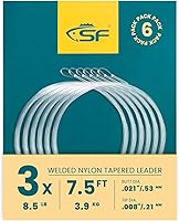 Vista 59 de SF Líder Cónico Pre-Atado con Lazo para Pesca con Mosca de Nailon Transparente para Trucha de Agua Dulce y Salada Bonefish Permit Lubina Salmón
