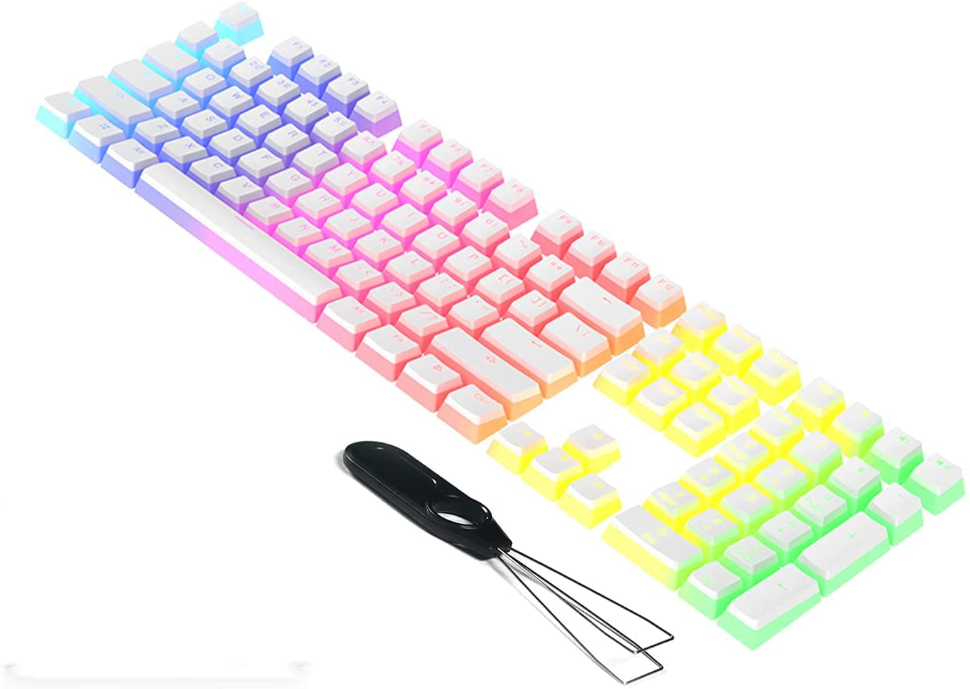 Buy PBT Pudding Keycaps with Keycap Puller 108 Key Double Keycaps