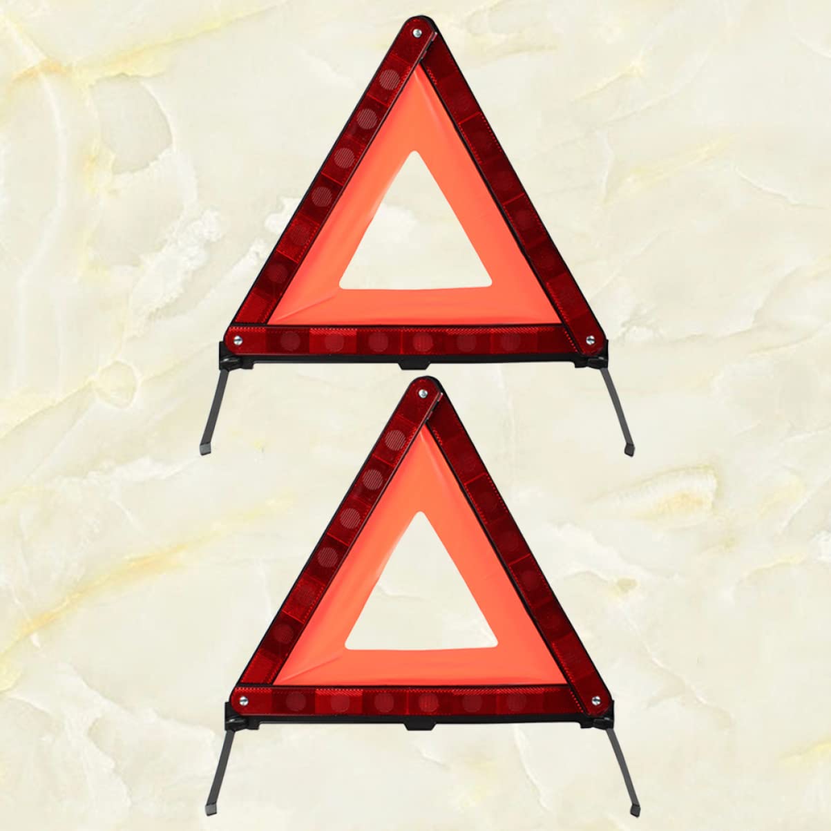 PartyKindom Warning Safety Triangle Led Triangular Warning Sign Car Triangle Kit Red