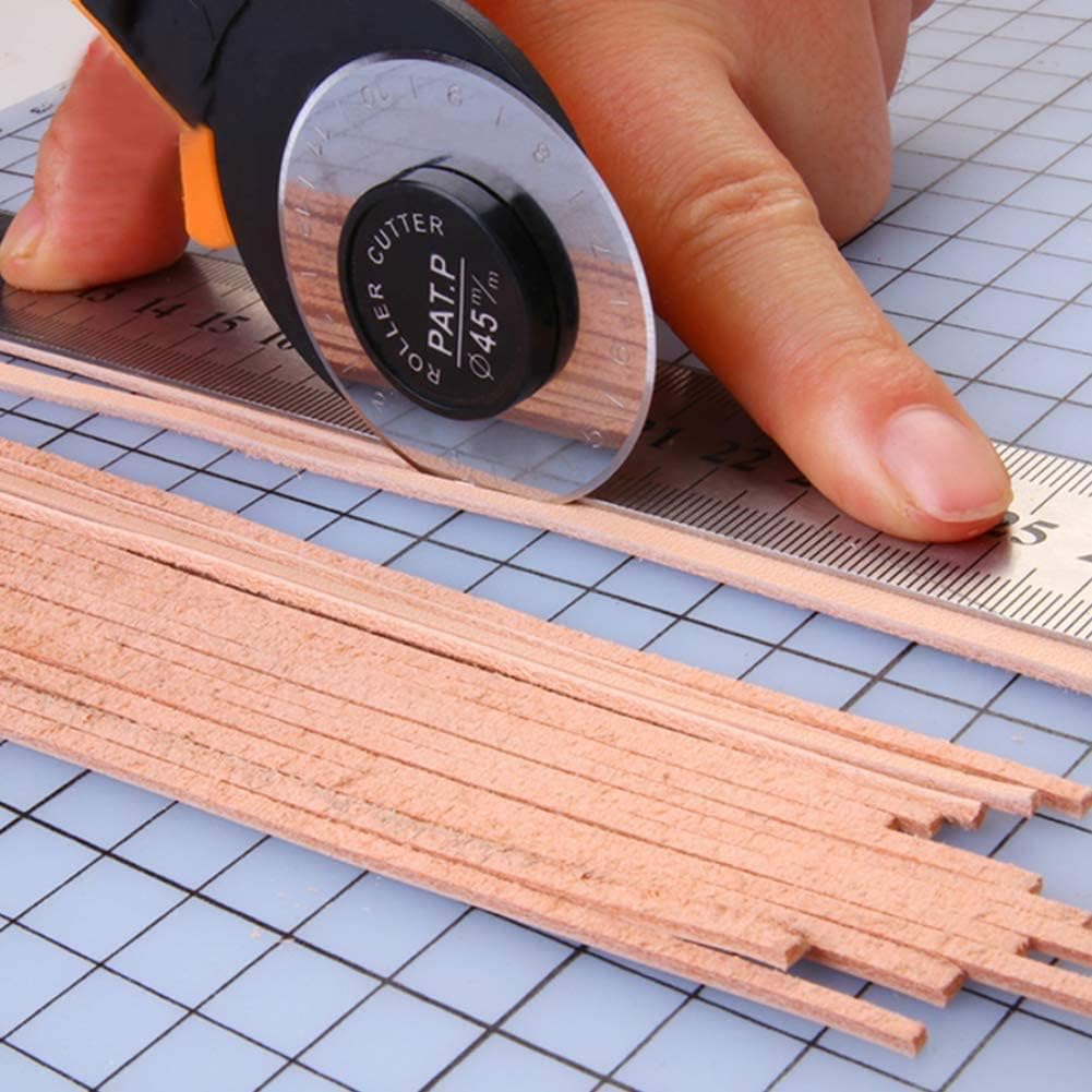 Rollschneider 45 Mm – Mit 10 Ersatzklingen, Für Stoff, Leder, Papier