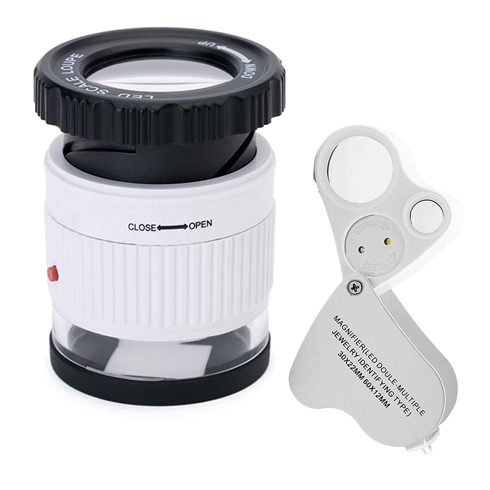 Lente Di Ingrandimento Da Gioielliere LED - 60X/12mm E 30X/22mm Con Custodia