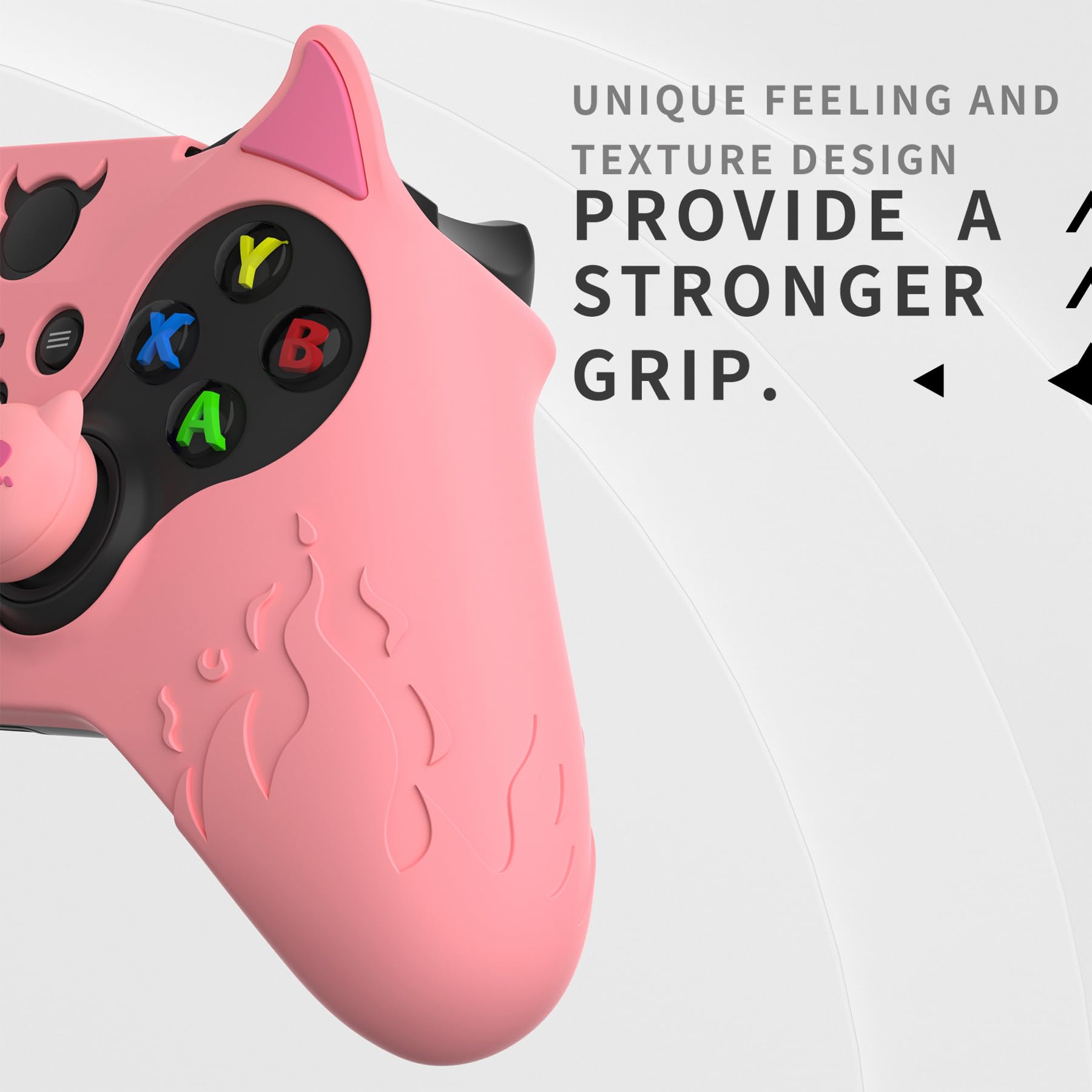 playvital Cover per Xbox Elite Series 2 Controller, Custodia Silicone Protettiva Antiscivolo Copri Analogici per Xbox Elite Series 2 Core Wireless Joystick, Demone Carino-Rosa