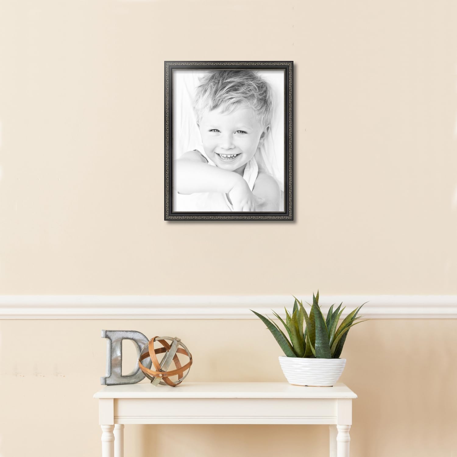 ArtToFrames 15x19 Inch Black Picture Frame, This 1.25 Inch Custom Poster Frame is Antique Black - Comes with Regular Glass and Corrugated Backing