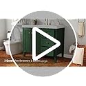 DWVO 42 Inch Bathroom Vanity with Sink Combo, Modern Bathroom Storage Cabinet with Resin Basin, Three Holes, 2 Doors & 3 Drawers, Black