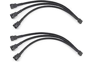 PC Fan Splitter, 3-Way Splitter for Cooling Fans