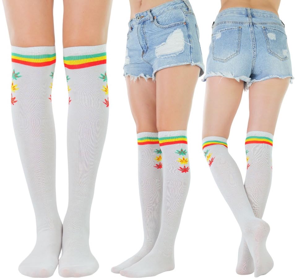 Image of ToBeInStyle Women's Colorful Patterned Design Knee High Socks
