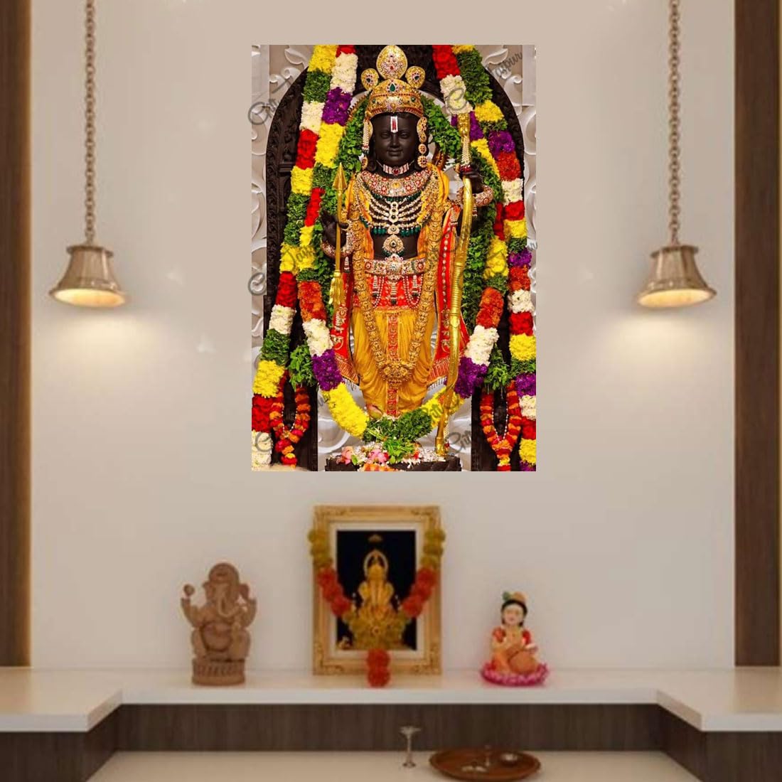 GIFT JAIPUR Ayodhya Ram Bhagwan Balak Ram Lalla (BL-1) high Glossy Acrylic Wall Photo Frame 12 X 8 inch - HD printed waterproof God lord Raam Mandir Idol picture