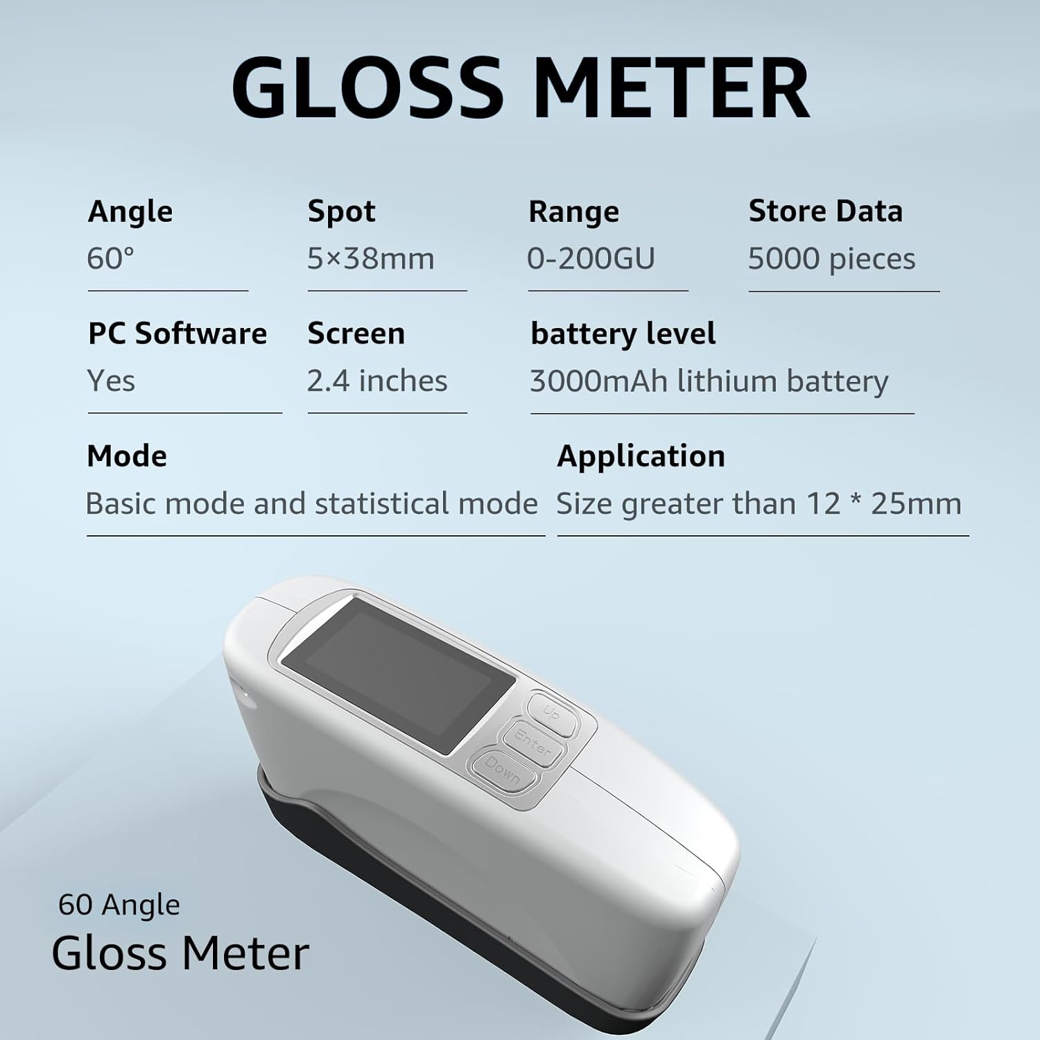 Labs Gloss Meter 60º Angle High Precision Glossmeter 0-200GU Range Free U Disk For PC Data Analysis Type-C Charge