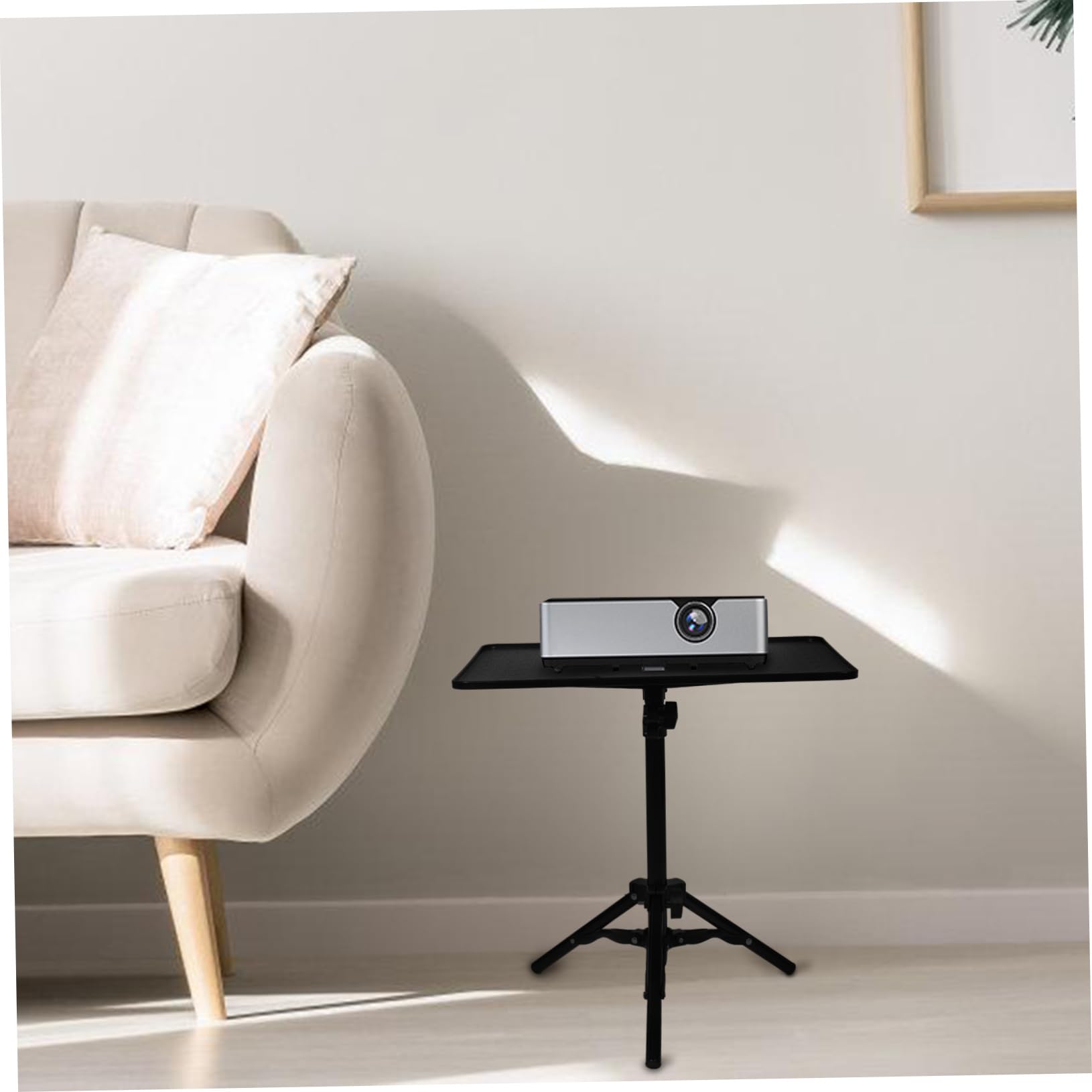 SUPVOX Staffa per Proiettore Treppiede in Lega Nera, Regolabile 32-60cm, Stabile e Salvaspazio, per Tavolini da Letto e Scrivanie,
