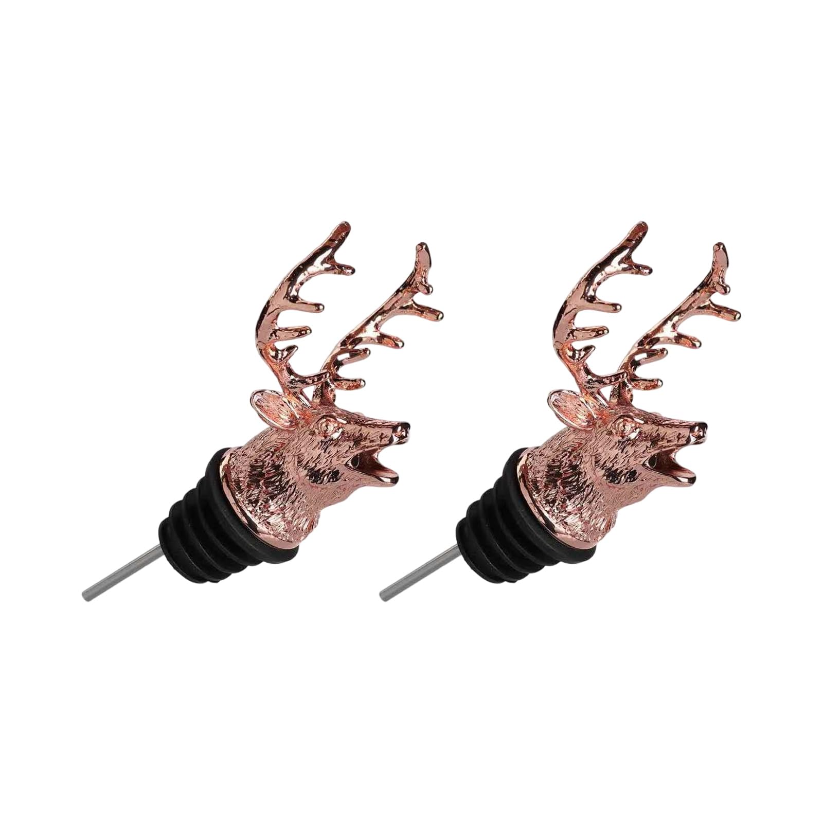 Lerpwige 2 Piece Leak Resistant Pourer Deer Head Shape Wine Liquor Bottle Pour Spout for Home Entertainment and Gatherings Party Pourer