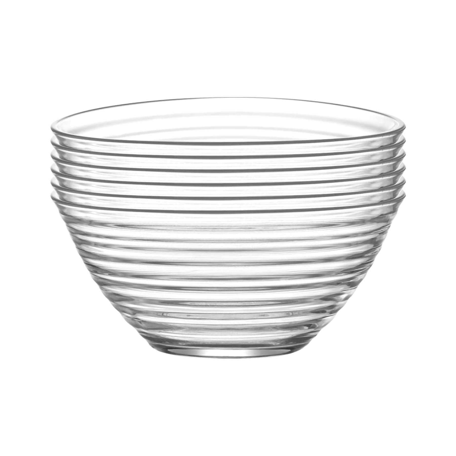 Lav Transparent 12X Clear 12Cm Derin Glass Serving Bowls - Small Kitchen Pasta Salad Fruit Party Platter Food Dip Snack Dishes Set
