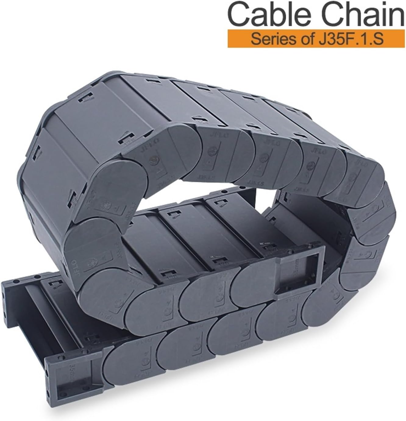 BIRAN 1-Meter Cable Drag Chain Series of J35F.1.S-enclose Type Both Side Opening(85mm,35x75 mm)