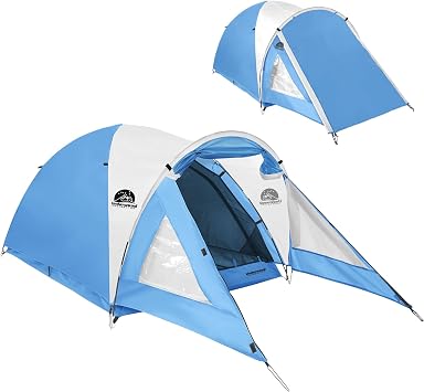 2 Man Tent with Porch   3000mm Waterproof Double Skin DomeTent, Lightweight WindproofTent for Camping, Hiking, Backpacking, Festivals, Outdoor Adventures, Travel