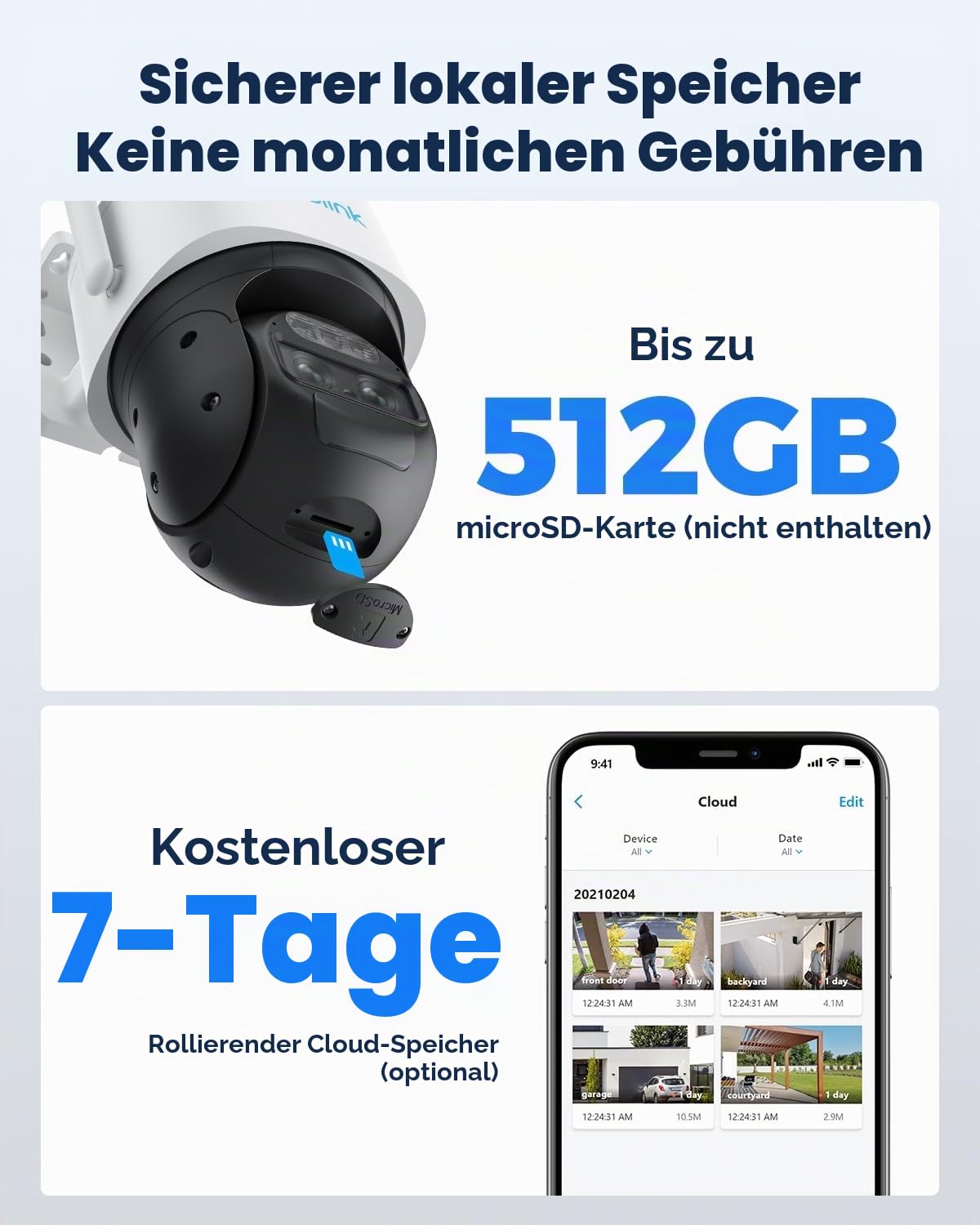 Reolink 4K PTZ Überwachungskamera Aussen Akku mit Auto-Tracking & Auto-Zoom, Dual Lens, 8MP Solar WLAN Kamera Outdoor, 4,5 m 6 W Solarmodul-Verlängerungskabel