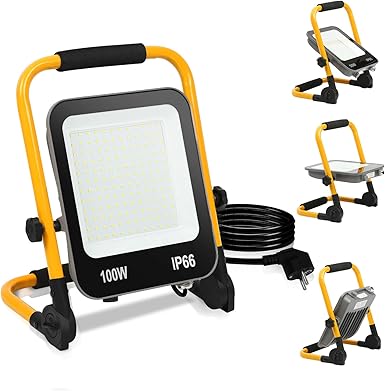 40W LED Baustrahler Akku - Tragbares Flutlicht Mit 9000mAh Powerbank