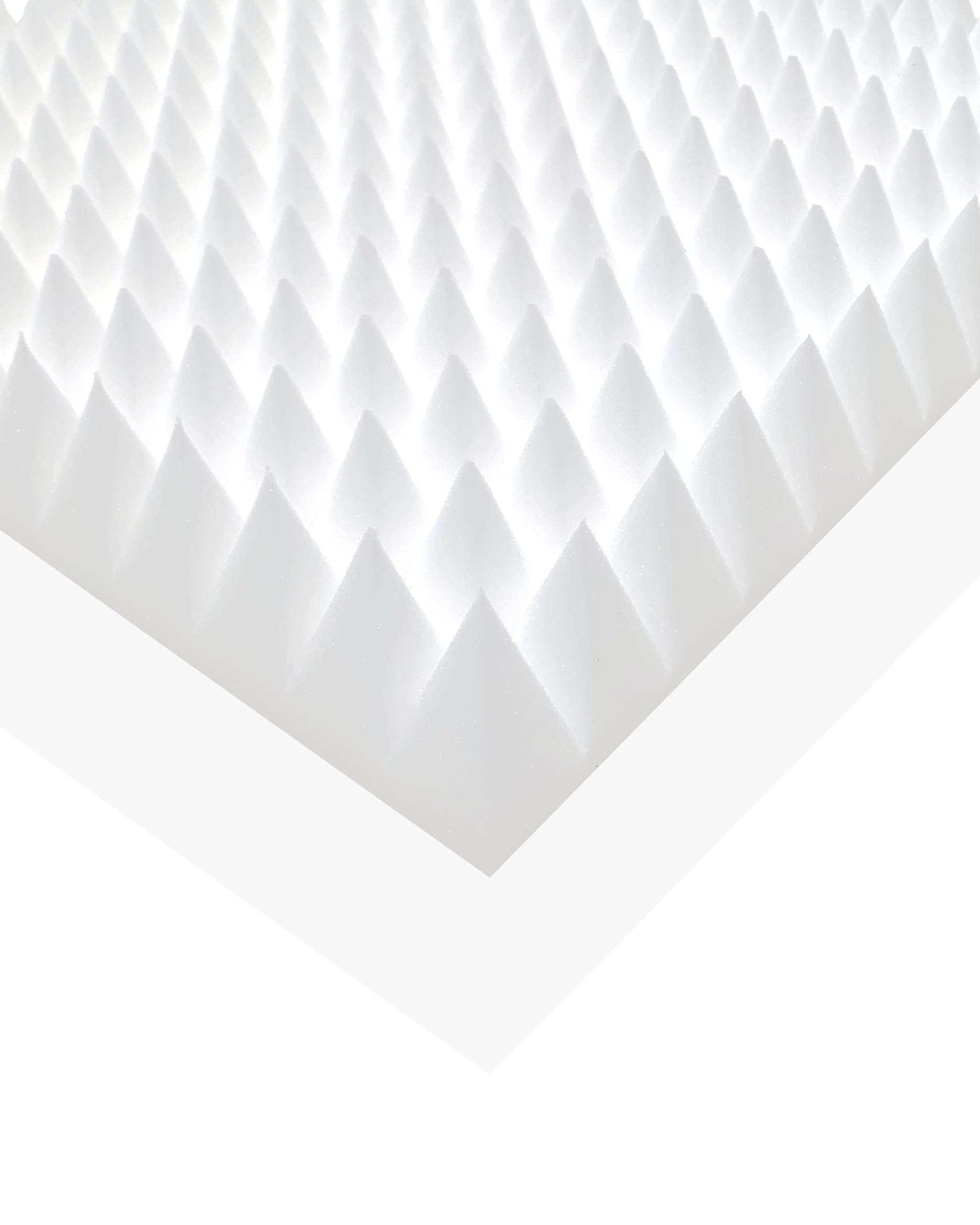 40 Schaumstoff Pyramiden, Platten in je ca. 50x50x7cm (=ca. 10 m²), in der Farbe Weiss, Pyramidenschaumstoff, Noppenschaumstoff, Schaumstoff