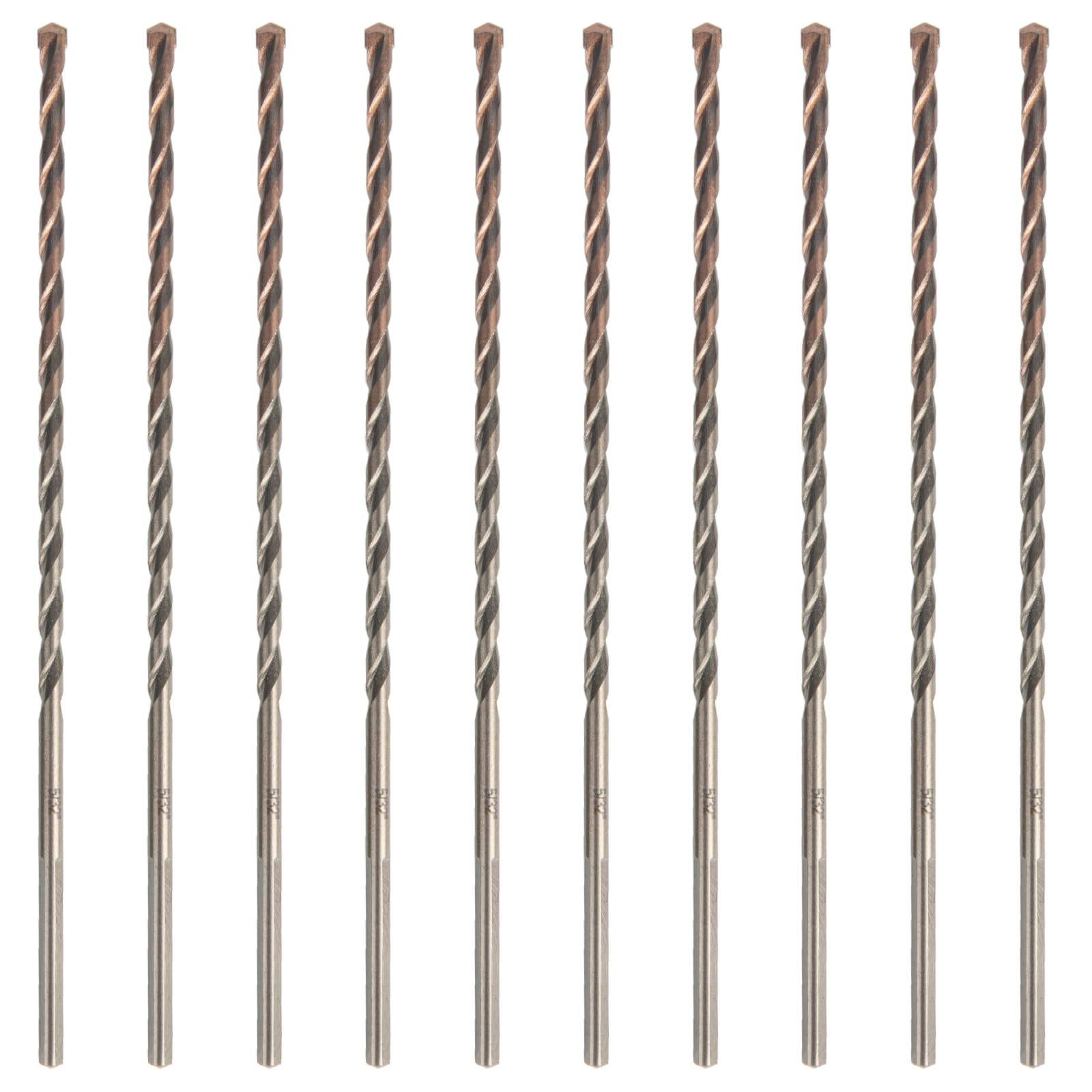 HLOFIZI 5/32" x 6" Masonry Drill Bits 5/32 inch Concrete Drill Bits Hammer Drill Bit, 10 Pack, 3-Flat Shank