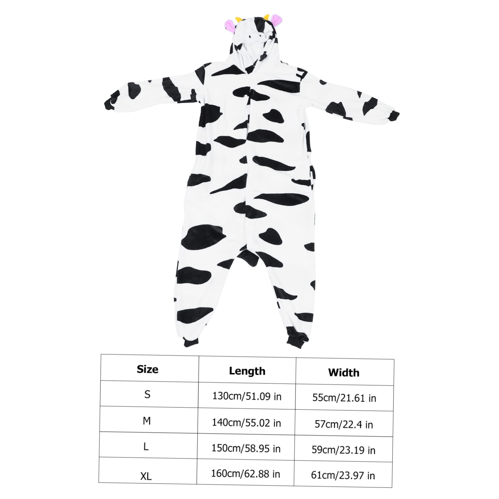 BESTYASH Pigiama Intero da Donna e Uomo in Flanella a Mucca Cartoon | Tuta Morbida e Traspirante, per Cosplay e Spettacoli, Stile Unisex Molto Caldo