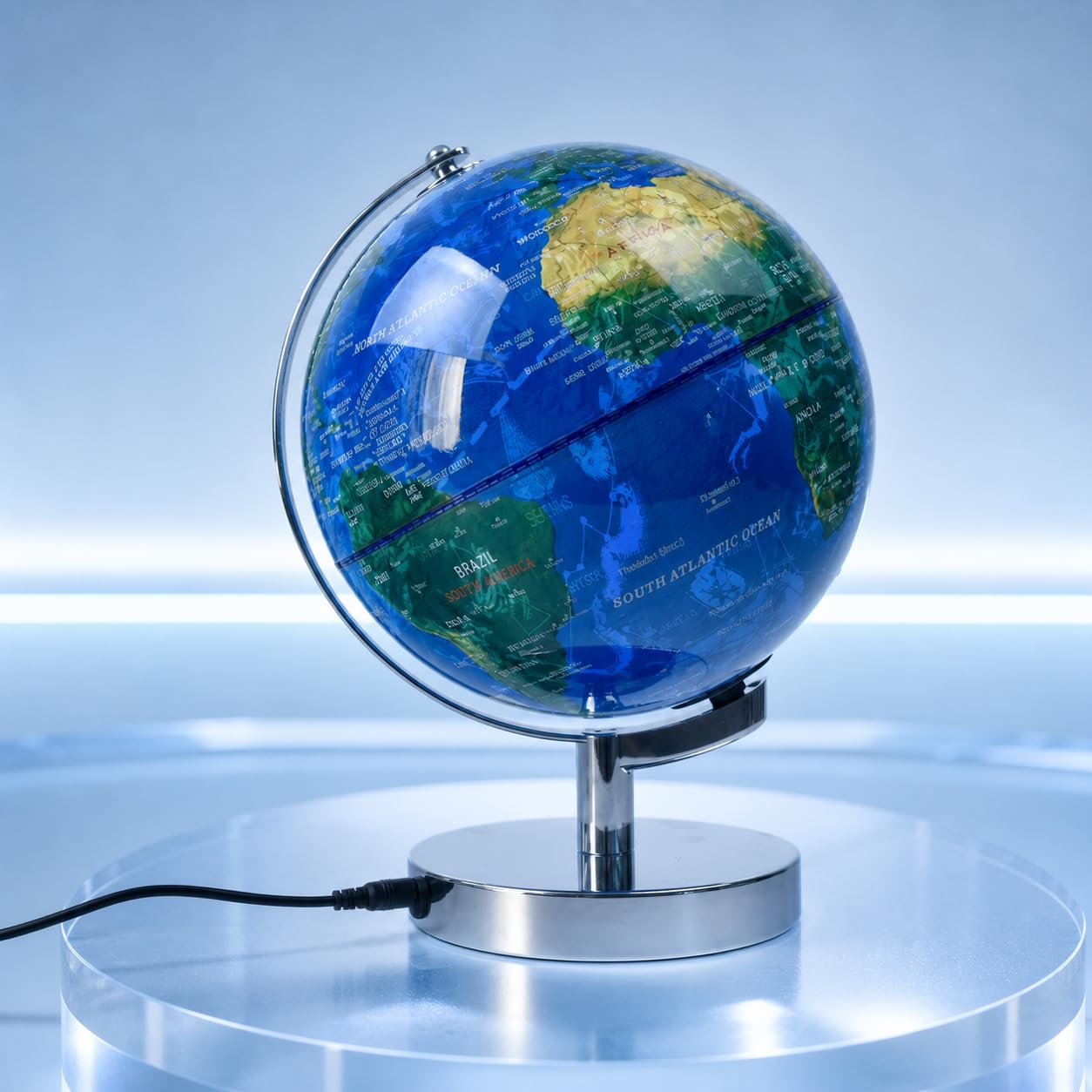 Control táctil de globo mundial iluminado de 8 pulgadas