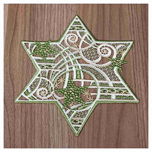 Plauener Spitze Weihnachtsdecken 17 DSD Design-Studio Drechsler Winter-Tischdecke Sternenschweif Plauener...