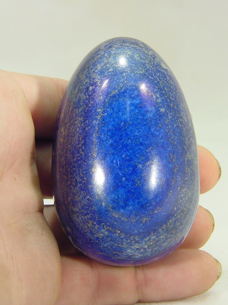 Natural Afghanistan Lapis Lazuli Egg Healing Stone Carving with Stand