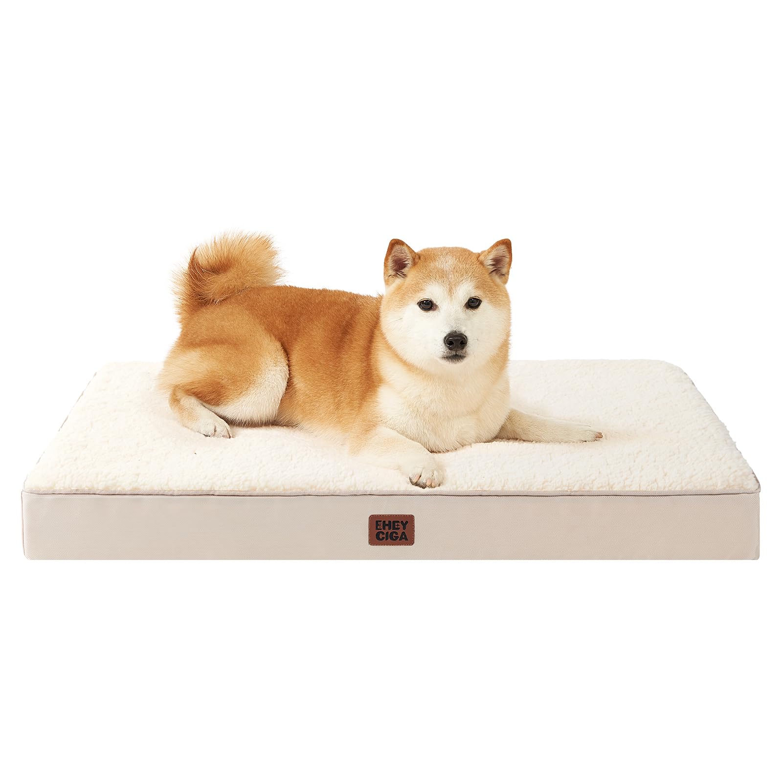 EHEYCIGA Cuccia Cane Interno Taglia Grande L, (91L x 69W cm) Ortopedica Cuscino per Cani, Cuscino Cane Sfoderabile e Lavabile, Ortopedico Lettino per Cani, Orthopedic Dog Bed, Cammello